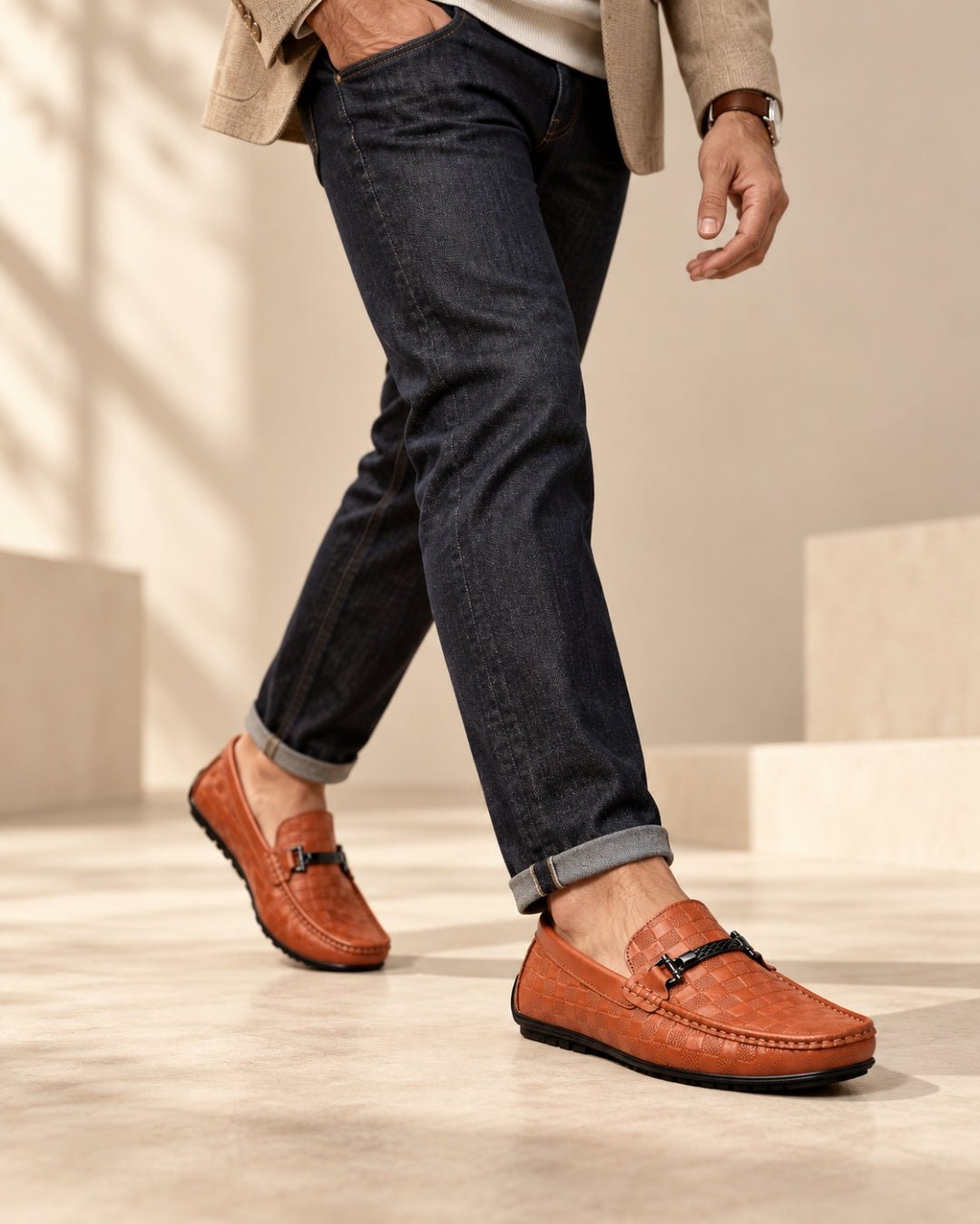 ARDELIO - Lucano Loafer | Textured Leather Loafer - ARD-LUC-BUR-7