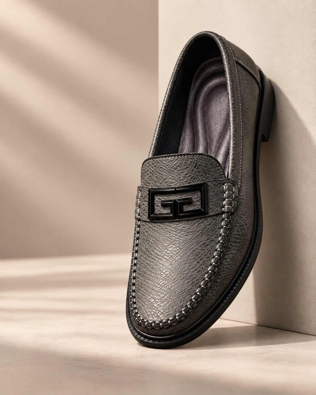 ARDELIO - Modena Loafer | Leather Buckle Loafer - ARD-MOD-PEW-7