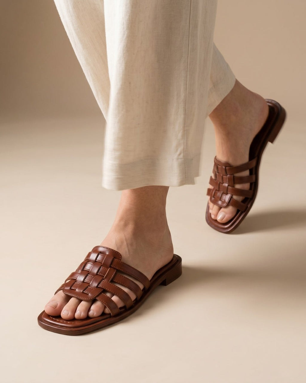 ARDELIO - Riviera Woven | Italian Leather Sandal - ARD-RIV-WOV-CN-5